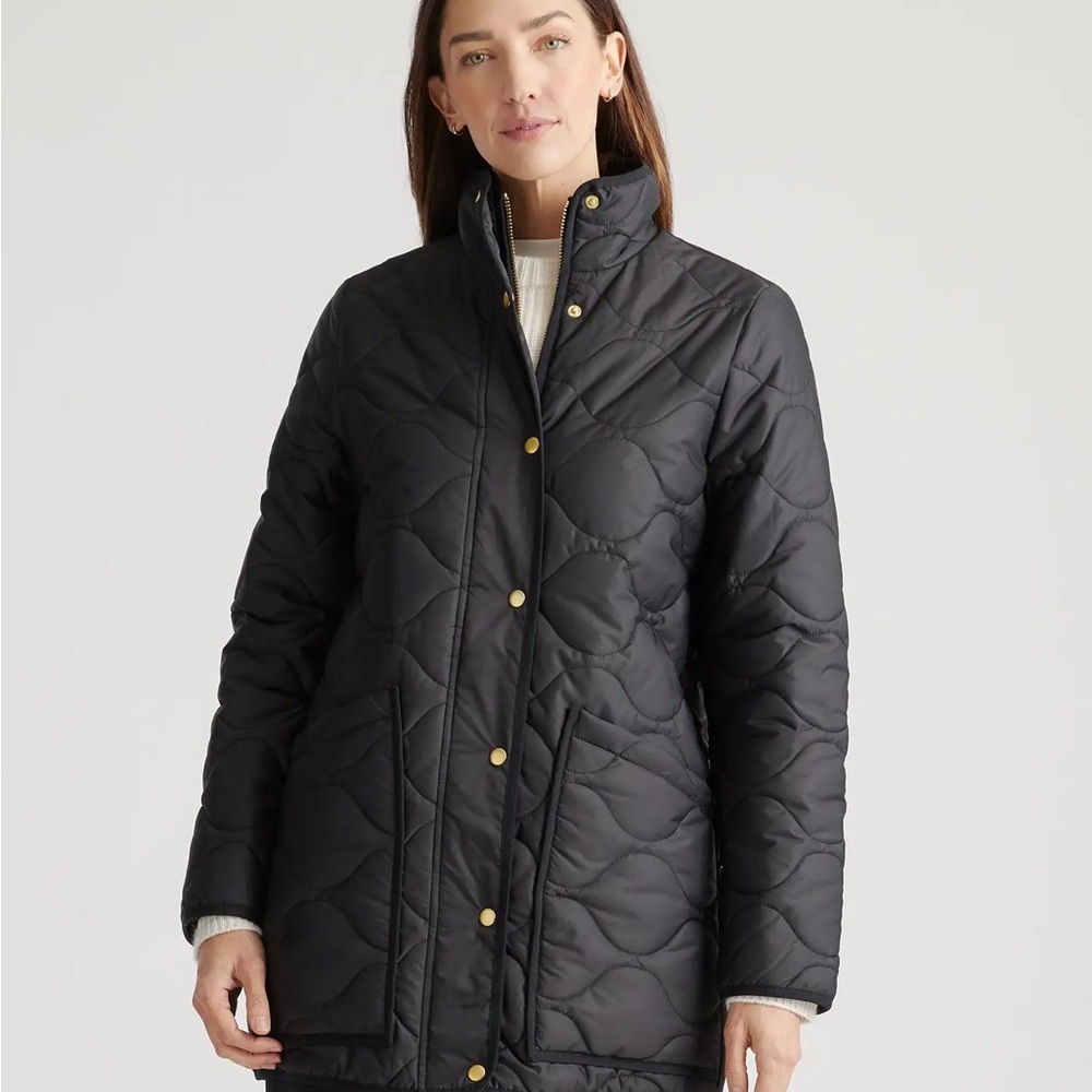 Featherless Quilted Long Puffer Jacket Size L